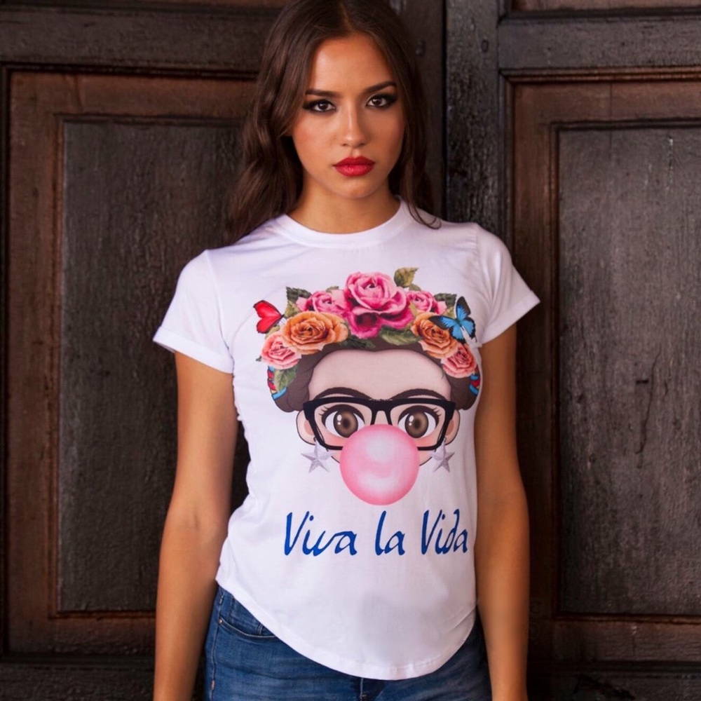 Viva La Vida Bubble Gum Frida Shirt S,M,L,XL,2XL